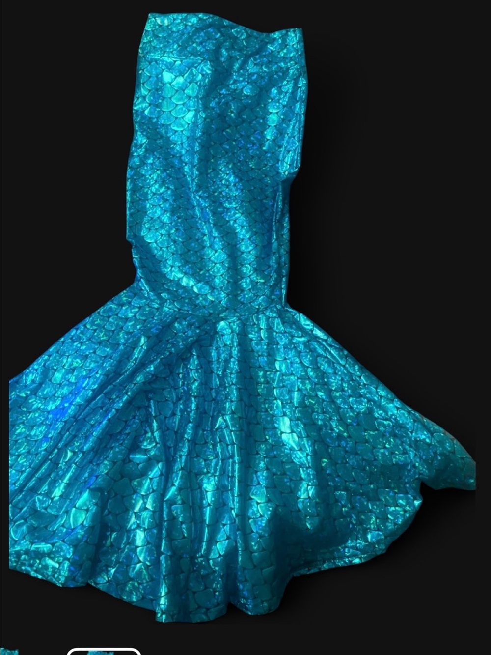 Womens Shimmery Mermaid Scales BodyCon Skirt-Turquoise Blue Size Small